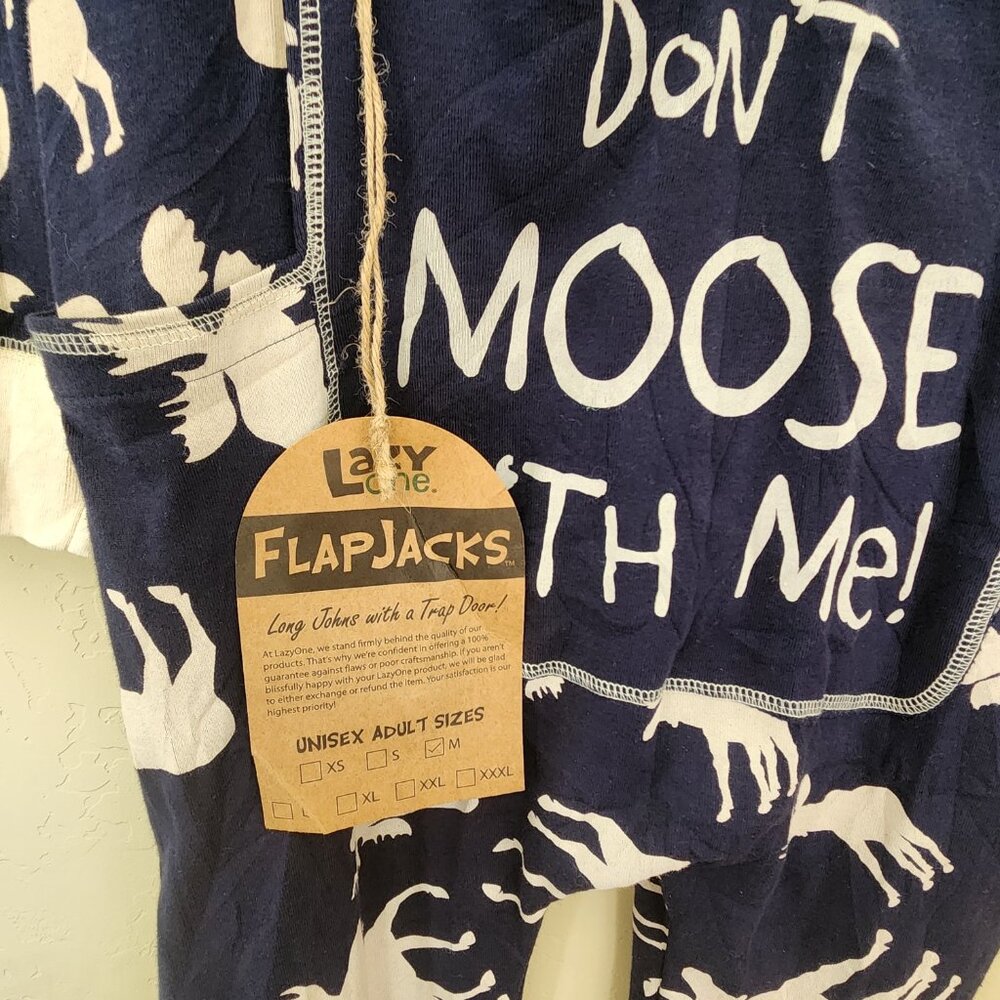Lazy One Flapjack Adult PJs "Don't Moose with Me", Medium - Picture 5 of 6
